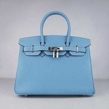 HBK30LBS012 Birkin 30CM Blue Light (argento)